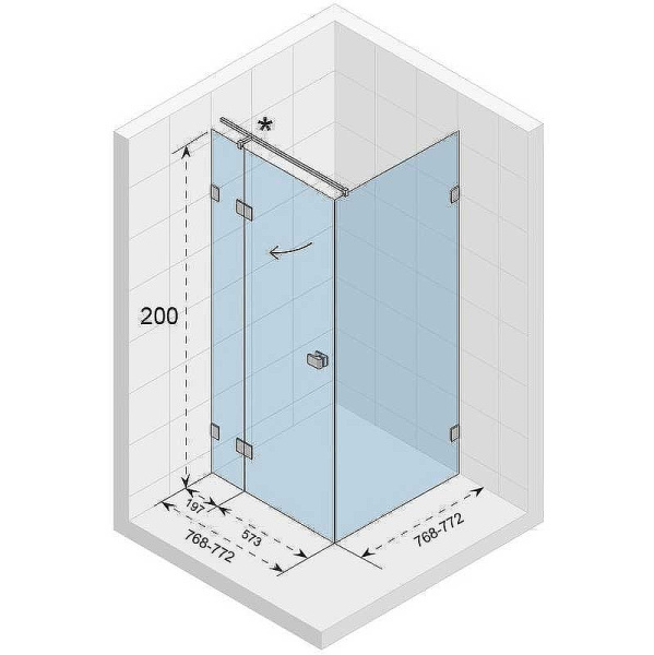 душевой уголок riho sz scandic nxt x203 77х77 r g001054120 (gx00042c2) профиль хром, стекло прозрачное