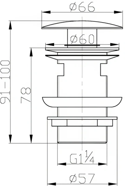 донный клапан для раковины belbagno bb-sat-oro клик клак золото