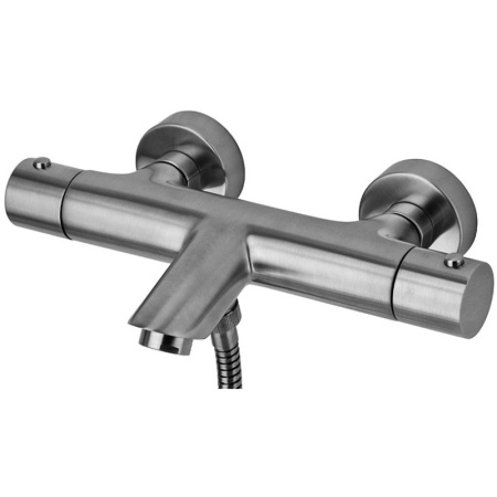 Смеситель Paffoni Light LIQ022ST для ванны с душем, термостат, нержавеющая сталь