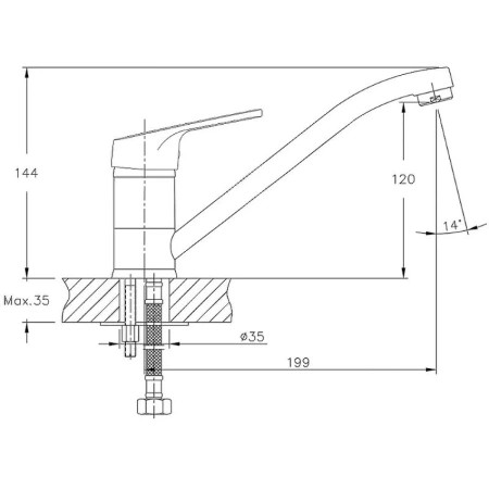 смеситель для кухни haiba hb4216-k цвет хром