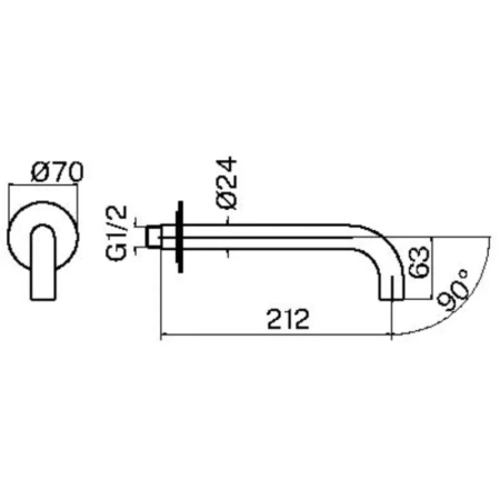 излив для ванны plumberia selection ixo spt0058or 212 мм, золотой