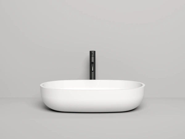 накладная раковина в ванную salini gloria 305 1102205m, 64 x 38,5 см, из материала solix, глянцевая или матовая, белая