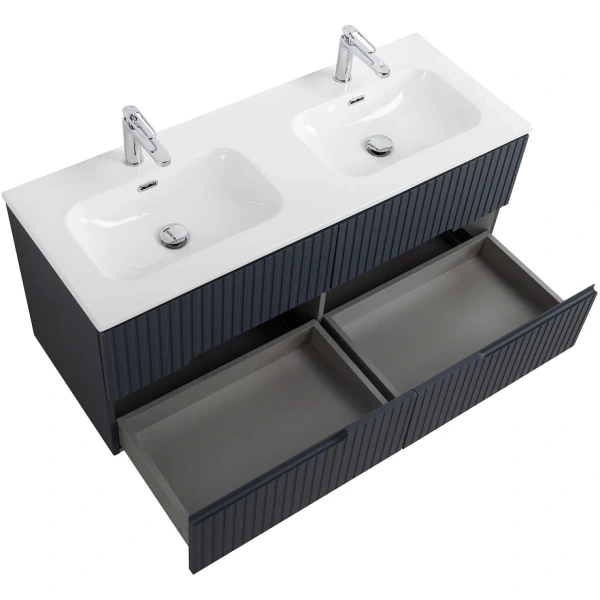 тумба под раковину cezares duet-n 120 duet-n-1200-4c-so-2-gr-p подвесная grafito