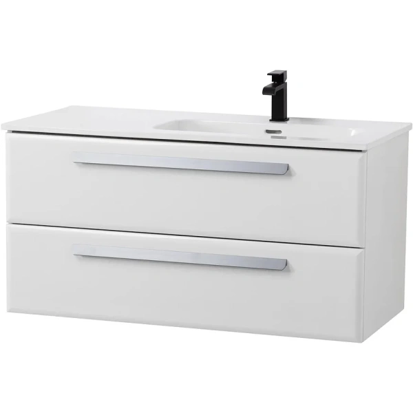 тумба под раковину cezares eco-cer-n 100 r eco-cer-n-1000-2c-so-bl-r подвесная bianco lucido без ручек