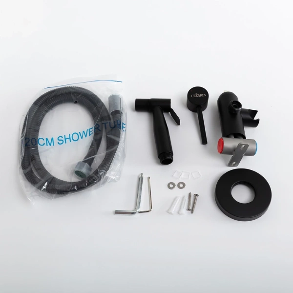 гигиенический душ cezares relax relax-dif-nop со смесителем, черный матовый