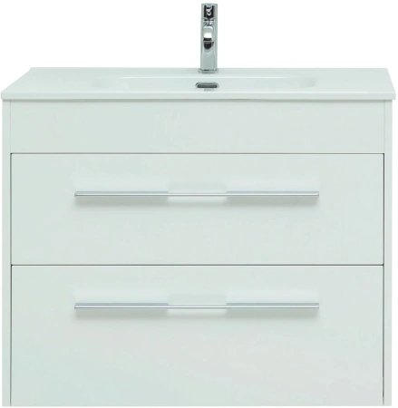 тумба под раковину aquanet августа 80 (flat) белая, 2 ящика, 00277508