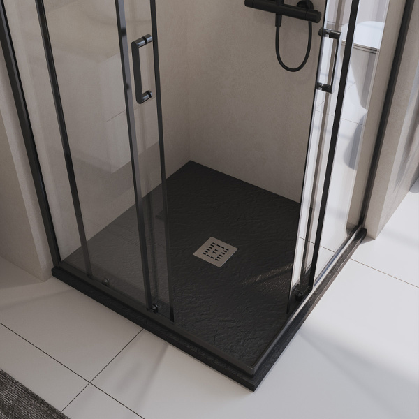 душевой поддон из искусственного камня belbagno uno 90x90 tray-mr-uno-a-90-35-nero черный