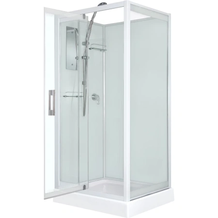 душевая кабина river tana 100x80x15 б/к 10000001873 профиль белый задняя стенка белая