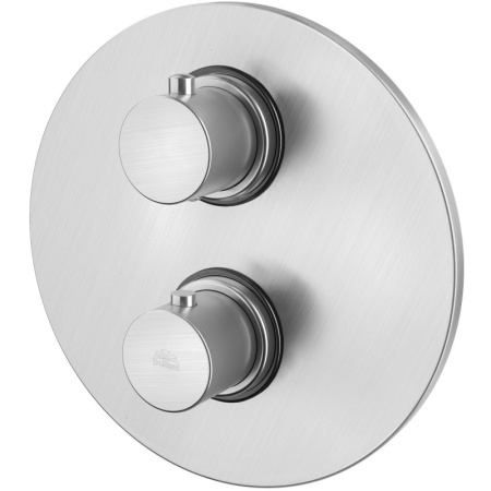 Смеситель Paffoni Light LIQ018ST для ванны и душа, термостат, встраиваемый, с внутренней частью, 2 потребителя, нержавеющая сталь