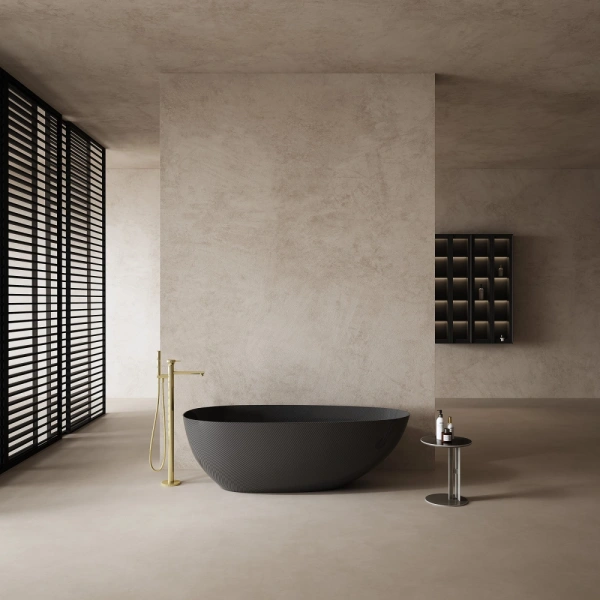 карбоновая ванна abber karbon 170x80 ak9011-1.7 черная без гидромассажа