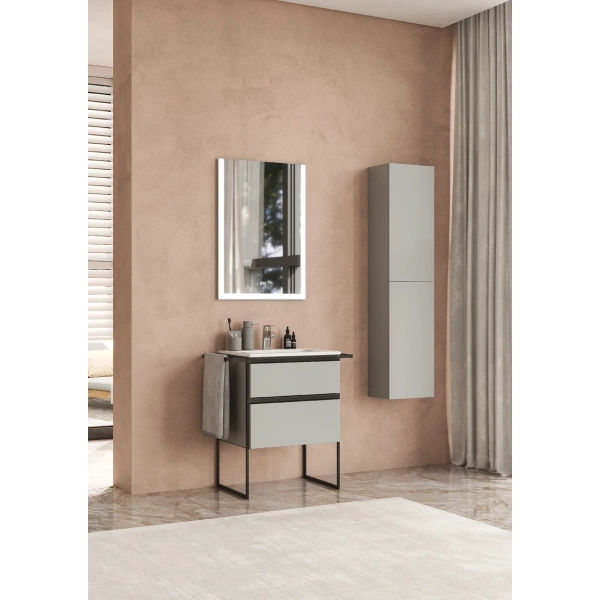 пенал roca domi zru9307875 подвесной l/r, серый матовый