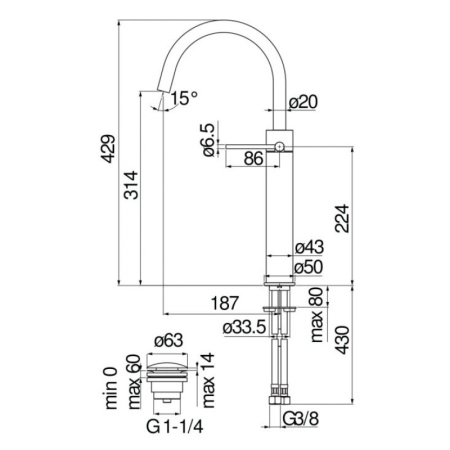 смеситель для раковины nobili velis ve125168/2cr chrome с донным клапаном цвет хром