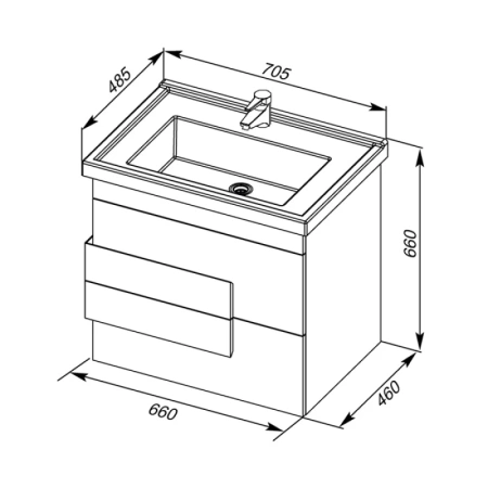 раковина полувстраиваемая 70 см aquanet sanovit exclusive 00182323