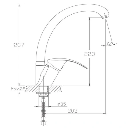 смеситель для кухни haiba hb4121-2 цвет хром