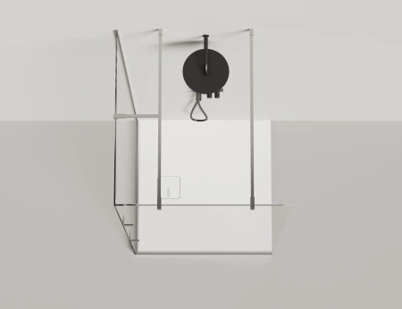 душевой поддон из искусственного камня salini oasi 120321m 90×90x3 см s-stone белый матовый