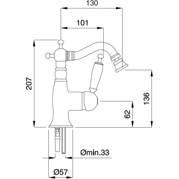 смеситель для биде migliore oxford 19151 хром золото