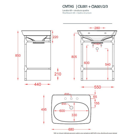 artceram civitas металическая структура quadra 55х44хh80,5см, напольная, цвет: золото