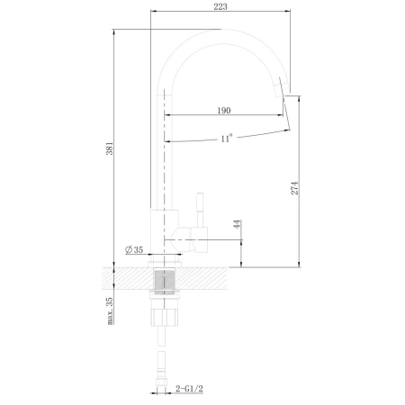 смеситель для кухни agger zest a0701100 хром