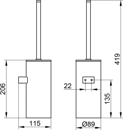 ёршик для унитаза keuco collection moll 12769 010100 хром | белый ёршик для унитаза keuco collection moll 12769 010100 хром | белый