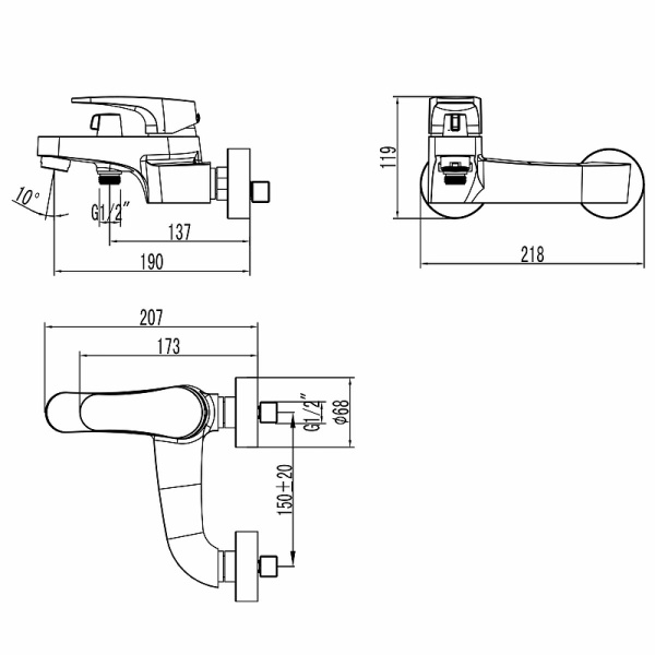 смеситель для ванны lemark shift lm4334c хром