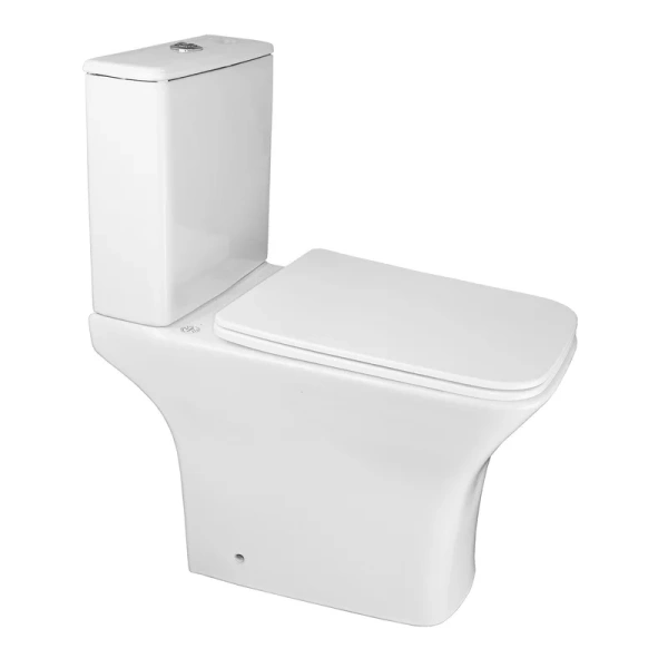 унитаз компакт azario fretta square n az-1038a n напольный, безободковый, с бачком и сиденьем микролифт, 65х34х77 см, белый