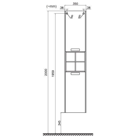 пенал roca lago 857297444 подвесной l/r, светлый дуб
