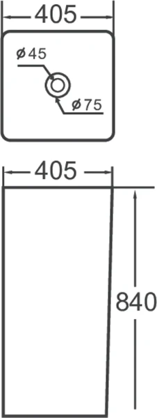 раковина santiline sl-4013 напольная, 40.5x40.5 см, белая