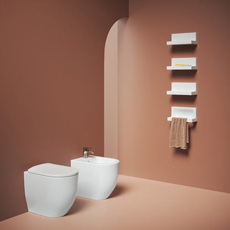 artceram monet унитаз напольный 36х52см., приставной rimless, цвет: белый глянцевый