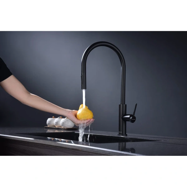 смеситель для кухни paulmark senso se215180-an, с выдвижным изливом, сенсорное управление, цвет антрацит