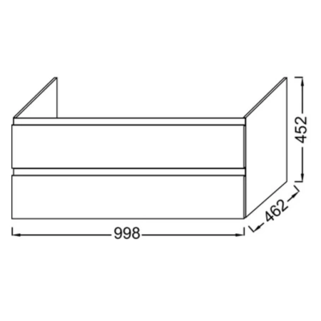 тумба под раковину jacob delafon madeleine eb2054-j5 100x47 см, l подвесная, цвет белая глянцевая