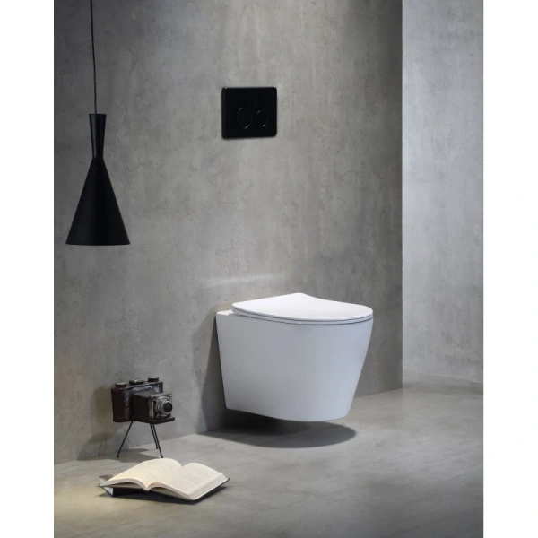 унитаз подвесной santiline sl-5025 безободковый, торнадо, с сиденьем микролифт, белый