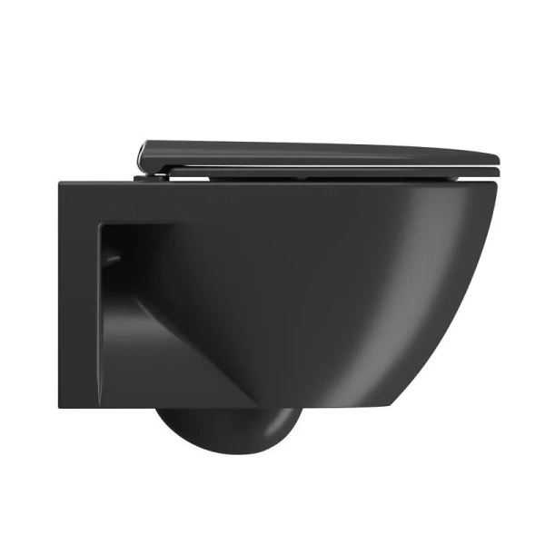 унитаз подвесной безободковый gsi pura 880726 swirlflush, без сиденья, черный матовый