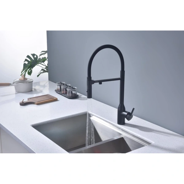 смеситель для кухни paulmark magneto one ma213188-an, с гибким изливом, цвет антрацит