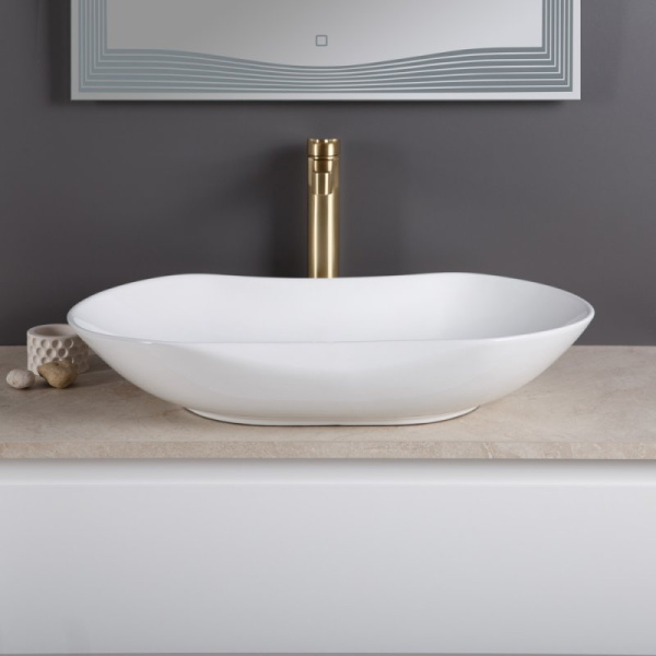 раковина накладная belbagno 66 bb1334, белая