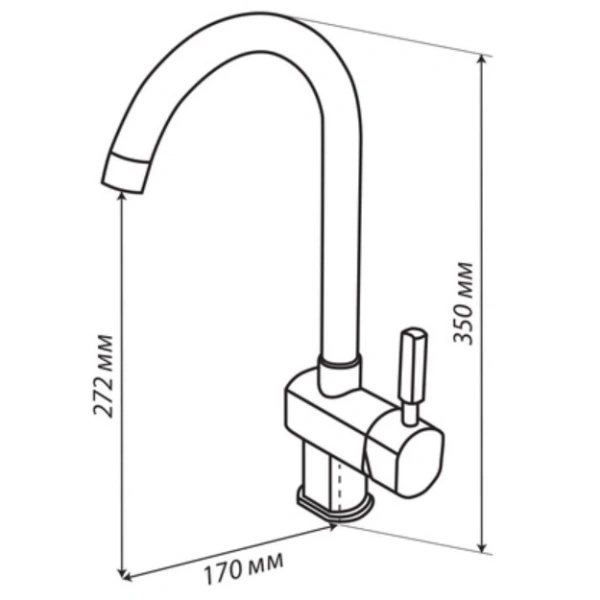смеситель для кухни aquaton лиам 1ax003fcxx210 графит