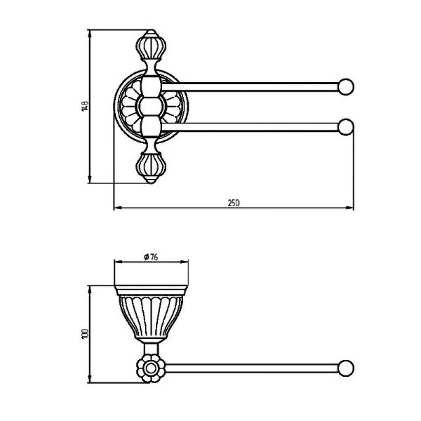 Полотенцедержатель Migliore Olivia 17497 поворотный, цвет белый | хром
