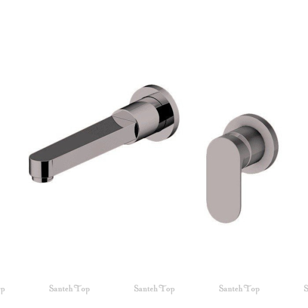 смеситель для раковины gattoni h2omix7000 7003570ns встраиваемый, никель матовый