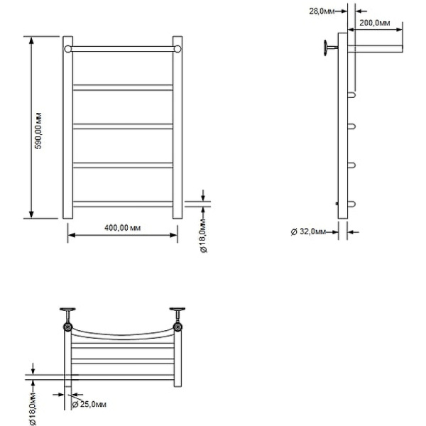 полотенцесушитель водяной aquanet romeo 60x40 266727 с полкой хром
