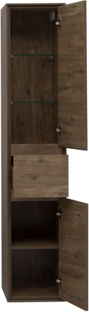 шкаф-пенал aquanet милан 35 дуб рустикальный (с ящиком)