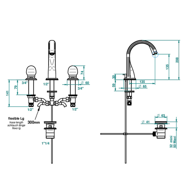 thg thg dragon jade смеситель для раковины, 3 отв., с подсветкой, цвет: золото/хрусталь