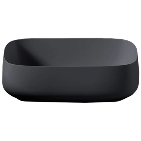 Раковина ArtCeram Cognac Quadro COL009 03 00 накладная, без отв., без перелива, на столешницу, Saniglaze, 56x41xh15.5 см, черный глянцевый