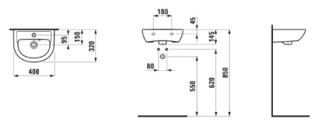раковина подвесная laufen pro 8.1595.1.000.104.1