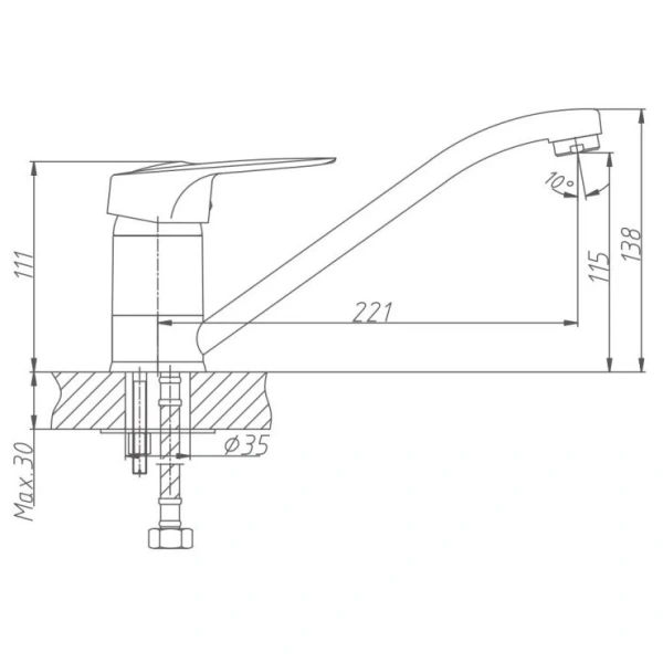 смеситель для кухни haiba hb4204 цвет хром
