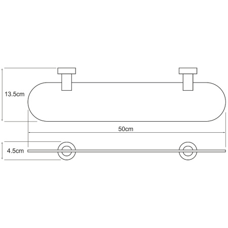 полка стеклянная wasserkraft donau k-9424 цвет хром