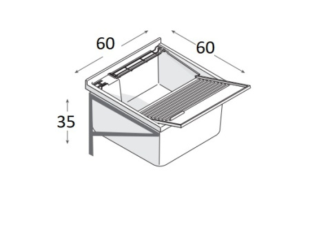 раковина встраиваемая сверху geromin wall v66m 600х600
