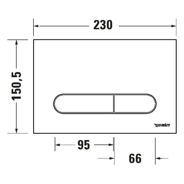 клавиша смыва для унитаза duravit durasystem beta 100 wd5009031000/wf5100131010, пластик, цвет: черный матовый