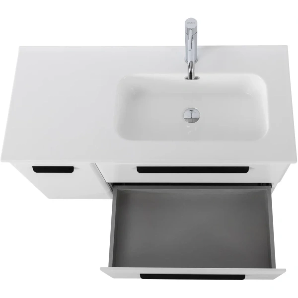 тумба под раковину cezares eco-cer-n 100 r eco-cer-n-1000-2c-1a-so-bl-r подвесная bianco lucido без ручек