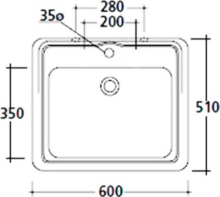 раковина подвесная 60 см galassia ethos 8416m с бортиком