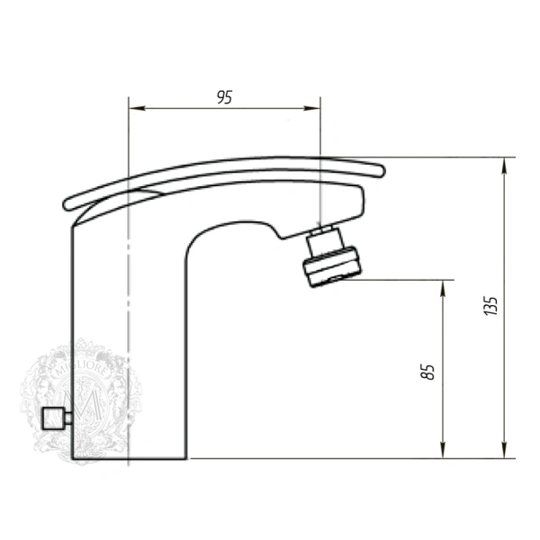 смеситель migliore flo ml.flo-7086.cr для биде, без донного клапана, хром