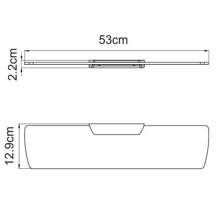 полка стеклянная wasserkraft aisch k-5924 цвет золото матовое